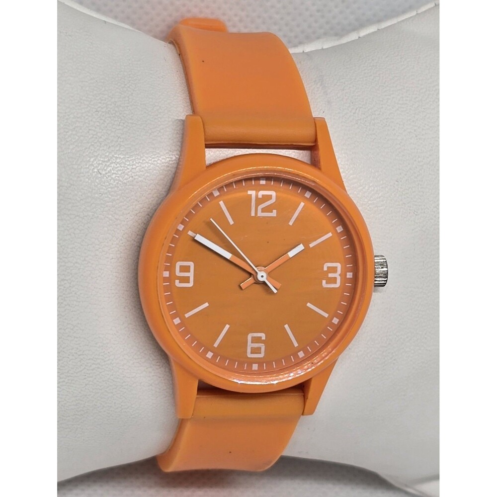Women's Classic Round Orange Case Dial Poly Jelly Band Watch 14 - Picture 3 of 9
